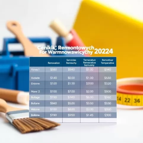 Cennik Usług Remontowych 2024 Warmińsko Mazurskie